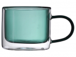 Topeltseinaga klaasist tass Kopenhagen THK-093853, roheline, 0.250 l