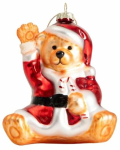 J&otilde;ulupuu ehe Homla Glasso Christmas Bear, pruun v./punane v., klaas