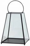 Latern, klaas/metall, 26.5 cm, l&auml;bipaistev/must