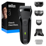 Habemeraseerija Braun Series 3+ 3000BT, must v.