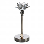K&uuml;&uuml;nlahoidja Dalia, kristall/metall, &Oslash; 12 cm, 29 cm, must v.