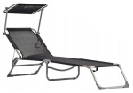 Kahjustatud pakendiga toode. &Otilde;ue lamamistool ModernHome, must v., 178 cm x 57 cm x 58 cm