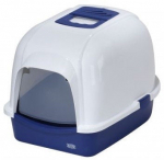 Suletud kassitualett Europet Bernina Medio, sinine/valge, suletud, 56 cm x 43 cm x 40 cm