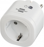 Pistikupesa Brennenstuhl Wi-Fi 1294850, maandusega, IP20, valge v.