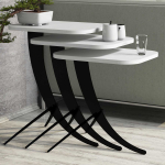 Kohvilaud Kalune Design Pion, valge v./must v., 60 cm x 35 cm x 45 cm