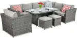 Aiam&ouml;&ouml;bli komplekt Focus Garden Moniz Dining Plus, tumehall v., 7-8 istekohta