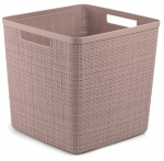 Hoiukorv, pesule /t&ouml;&ouml;riistadele/esemete hoidmiseks Curver Jute Cube, 17 l, roosa v., 28 x 28 x 27 cm