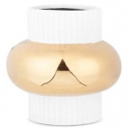 Dekoratiivne vaas Mona, 16 cm, kuldne/valge