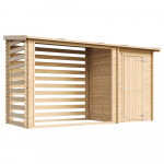 Puidust aiakuur koos panipaigaga Timbela M205, 146 cm x 348 cm x 199 cm, pruun v.