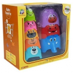 Arendav m&auml;ng, vormide p&uuml;ramiid Lean Toys Animals, 24 cm, mitmev&auml;rviline, 8 tk