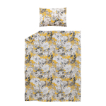 Voodipesukomplekt Domoletti Reine Flowers, kollane v./hall v., 50 x 70 cm, 140 x 200 cm, 2 tk