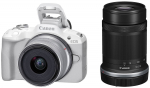Peeglita kaamera Canon EOS R50 + RF-S 18-45mm IS STM + RF-S 55-210mm IS STM + Mount Adapter EF-EOS R, valge v.