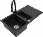 K&ouml;&ouml;givalamu koos kraaniga Mexen Matias Elia, graniit, 90 cm x 50.5 cm x 20 cm, must/kroom