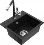 K&ouml;&ouml;givalamu koos kraaniga Mexen Milo Flora, graniit, 43.5 cm x 41 cm x 17.1 cm, must/kroom