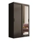 Riidekapp ADRK Hailey, must v., 120 cm x 60 cm x 205 cm, peegliga