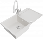 K&ouml;&ouml;givalamu koos kraaniga Mexen Leo, vaik/graniit, 90 cm x 50 cm x 19 cm, valge