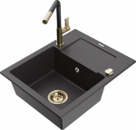 K&ouml;&ouml;givalamu koos kraaniga Mexen Enzo, vaik/graniit, 57.6 cm x 46.5 cm x 17.4 cm, valge/must