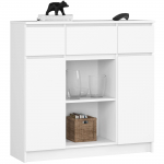 Kummut Akord Furniture Factory K100, valge v., 98 cm x 35 cm x 101 cm