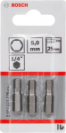 Kruvikeeraja otsikute komplekt Bosch, HEX5, 25 mm, 1/4", &Oslash;5 mm