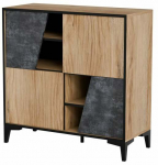 Kummut Ovo, hall/pruunikas, 38 cm x 90 cm x 90 cm