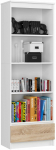 Raamaturiiul Akord Furniture Factory R60, pruun v./valge v., 180 cm x 35 cm x 60 cm