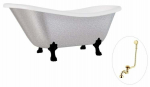 Vann, teisaldatav Besco Otylia Glam, 170 cm x 77 cm x 68.5 cm, ovaalne, kuldne/h&otilde;be
