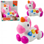 Interaktiivne m&auml;nguasi, &uuml;kssarvik Lean Toys Baby, 12.5 cm, valge v./roosa v.