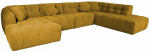 Mooduldiivan Home4you Forte U-Shape, pruunikaskollane v., parem, 242 x 374 cm x 76 cm