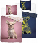 Laste voodipesukomplekt Glow In The Dark Chihuahua PPE-166, roosa v./pruunikas v., 140 x 200 cm