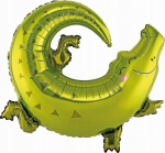 Fooliumist &otilde;hupall erikujuga Party Deco Crocodile, roheline v.