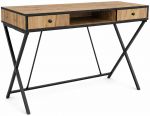 Kirjutuslaud sahtlitega Akord Furniture Factory Crossline, 50 cm x 120 cm, 80.5 cm, must v./oak craft v.