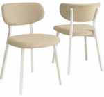 Toolide komplekt Kalune Design Toldy 240CHR4211, matt, valge v./kreemjasvalge, 45 cm x 45 cm x 85 cm, 2 tk