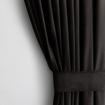 &Ouml;&ouml;kardin, lipsuga Restilo Velvet Pleat, must v., 140 cm x 245 cm