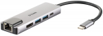 USB jaotur D-Link 5-Port USB Hub DUB-M520 USB-C, HDMI, 0.17 m, h&otilde;be v./must v.