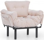 Tugitool Hanah Home Nitta Single 859FTN1731, kreemjasvalge, 70 cm x 95 cm x 85 cm