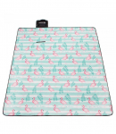 Matkamatt Springos PM016, valge/roheline/roosa, 200 x 200 cm