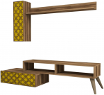 Sektsioonkapp Kalune Design Planet 845HCT3048, kollane v./p&auml;hklipuu v., 37.2 cm x 150 cm x 37.8 cm