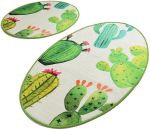 Vannitoamattide komplekt Foutastic Kakt&uuml;s 359CHL2217, mitmev&auml;rviline, 100 cm x 60 cm