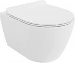 WC-pott, seinapealne Mexen Carmen Rimless Slim, kaanega, 370 mm x 490 mm