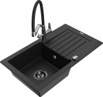 K&ouml;&ouml;givalamu koos kraaniga Mexen Pablo Duo, graniit, 75.2 cm x 43.6 cm x 16.1 cm, must/kroom