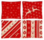 J&otilde;ulu dekoratiivne padjakate Ruhhy 18005, punane v./pruunikas v., 45 cm x 45 cm, 4 tk