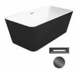 Vann, teisaldatav Besco Evita Black&White, 160 cm x 80 cm x 58 cm, ristk&uuml;lik, valge/must