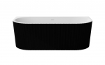 Vann, teisaldatav Besco Leya, 170 cm x 78 cm x 58 cm, as&uuml;mmeetriline, must