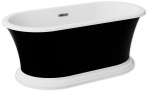 Vann, teisaldatav Besco Ziva Black&White Matt, 160 cm x 75 cm x 61 cm, ovaalne, metall