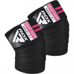 Side RDX Gym Knee Wrap, Universaalne, must/roosa