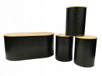 Leivakast ja hoiukarpide komplekt Bamboo, must/pruunikas