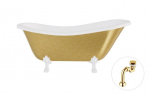 Vann, teisaldatav Besco Otylia Glam, 160 cm x 77 cm x 69.5 cm, ovaalne, kuldne/valge