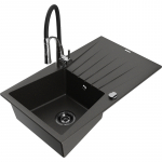 K&ouml;&ouml;givalamu koos kraaniga Mexen Cesar, graniit, 77.5 cm x 47 cm x 19 cm, metallic black/gold+black/chrome v.