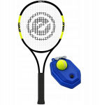 Tennisereket, komplekt Enero Trainer Set, must v./kollane v.