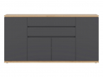 Kummut Yamael, tamm v./grafiit v., 93 cm x 184 cm x 42 cm